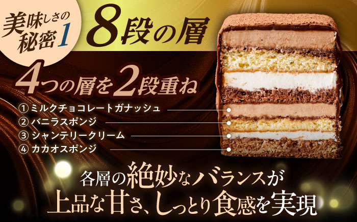 【2回定期便】＜ニッポン全国おやつランキンググランプリ受賞＞長崎石畳ショコラ ハーフサイズ 2個 / 石畳ショコラ チョコ ケーキ スイーツ / 諫早市 / ネオクラシッククローバー [AHBS012