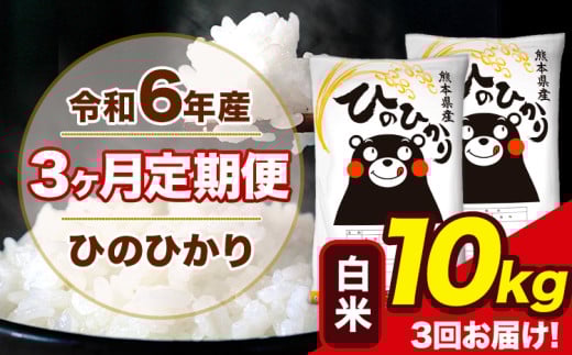 令和6年産 【3ヶ月定期便】 ひのひかり 白米 10kg 5kg×2袋 計3回お届け 熊本県産 白米 精米 荒尾市 ひの《お申し込み月の翌月から出荷開始》