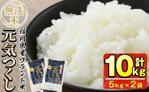 ＜先行予約受付中！2025年11月中旬から順次発送予定＞＜令和7年産＞福岡県産ブランド米「元気つくし」無洗米(計10kg・5kg×2袋)お米 10キロ ごはん ご飯【ksg0379】【朝ごはん本舗】