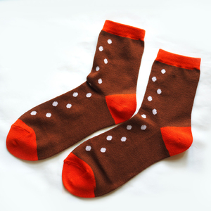ショートソックス子供用2足（シンプル鹿ドットと切り返し鹿ドットセット） 7-270
