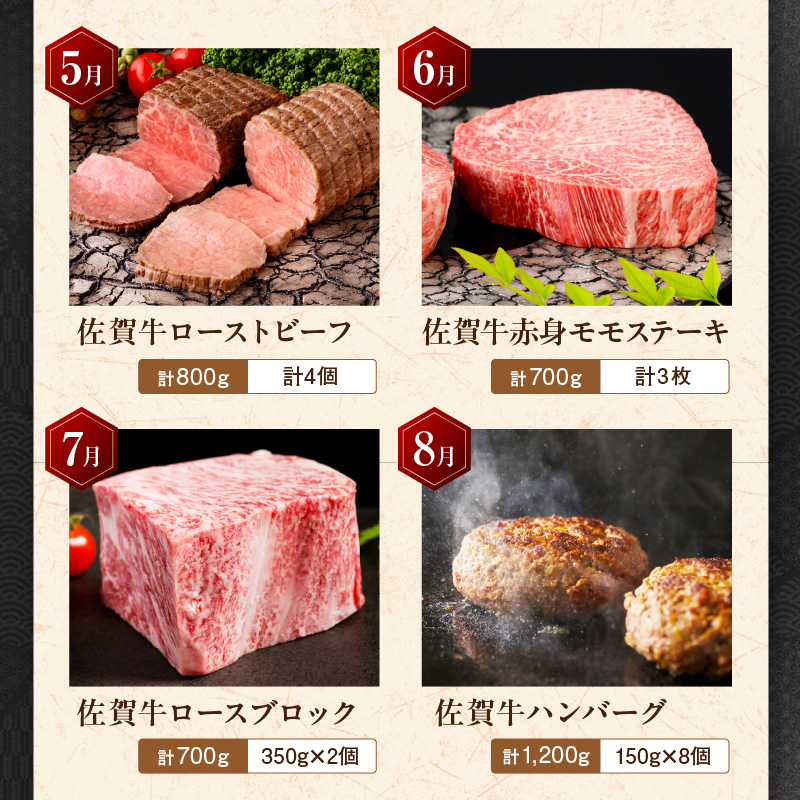 【発送月固定 定期便】肉のプレミアム定期便! 毎月 佐賀牛 をお届け!全12回 J1173