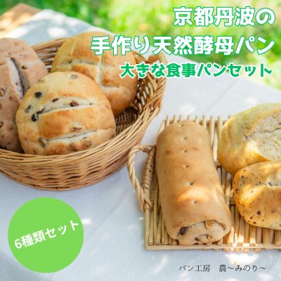 【ふるさと納税】天然酵母パン 6種 セット 京都丹波の手作り天然酵母パン 大きな食事パンセット 詰め合わせ パン 手作り 天然酵母 国産 国産小麦 自然発酵 京都　 南丹市