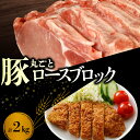 【ふるさと納税】【北島麦豚】ロース ブロック 丸ごと 2kg