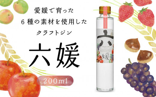 道後ジン 六媛 200ml | 酒 ジン 地酒 蒸留酒 ボトル 瓶 お中元 おすすめ 人気 ギフト 道後 フルーツ クラフト 酒 愛媛県 松山市
