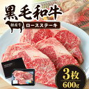 【ふるさと納税】黒毛和牛 経産牛 ロースステーキ 3枚 計600g 牛肉 肉 お肉 精肉 ロース ステーキ 和牛 国産牛 国産 宮崎県産 焼肉 BBQ アウトドア キャンプ グルメ お取り寄せ お取り寄せグルメ ご褒美 贈り物 贈答 ギフト 自分用 料理 おかず 宮崎県 宮崎市 送料無料