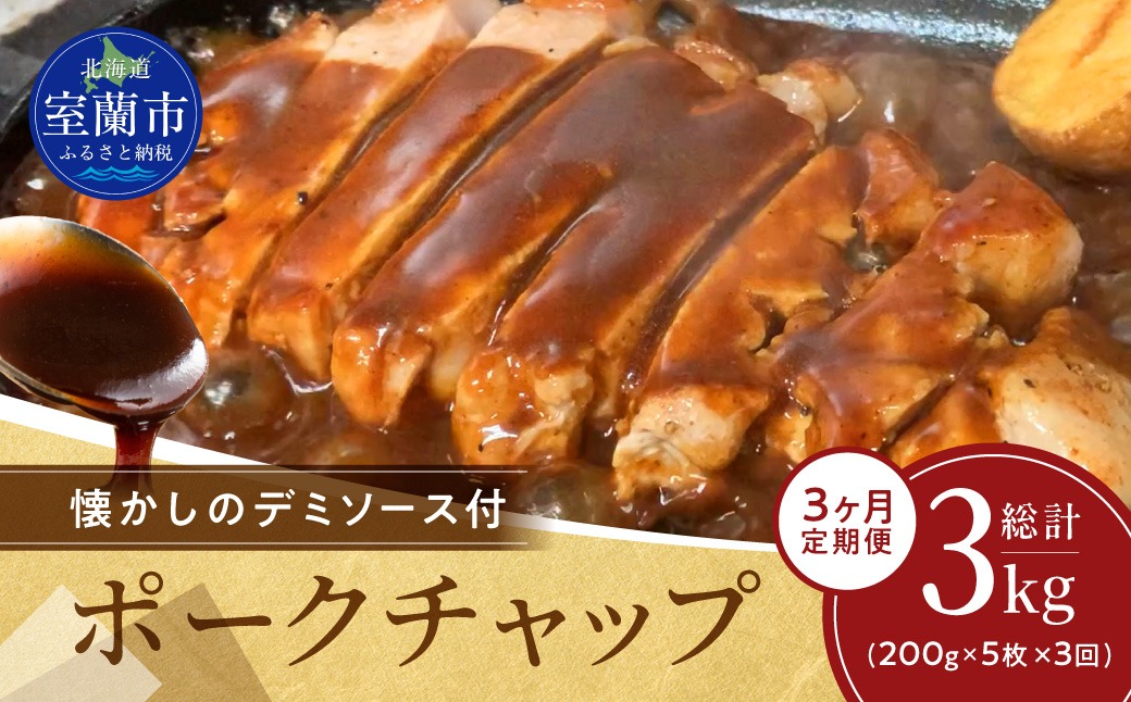 【3ヶ月定期便】カネカン竹内　ポークチャップ（懐かしの特製デミソース付）200g×5枚 MROA127