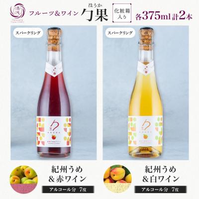 ふるさと納税 湯浅町 勹果 ほうか 紀州うめ&スパークリングワイン 赤白2種セット 375ml 各1本 湯浅ワイナリー |  | 03