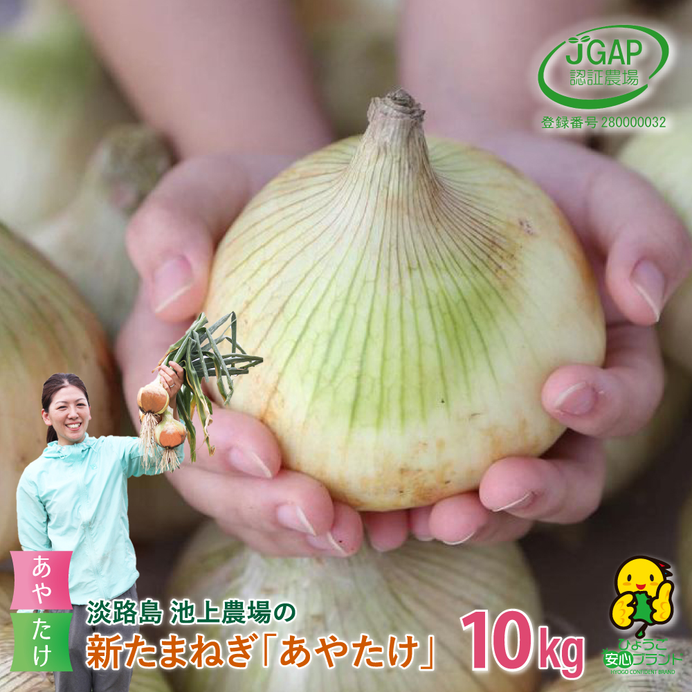 【新たまねぎ】淡路島　池上農場の「あやたけ」10kg【発送