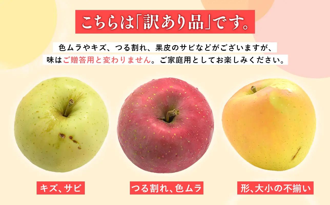 年内発送 【訳あり】家庭用サンふじ約2kg（糖度証明書付き）≪hi-0005-045≫
