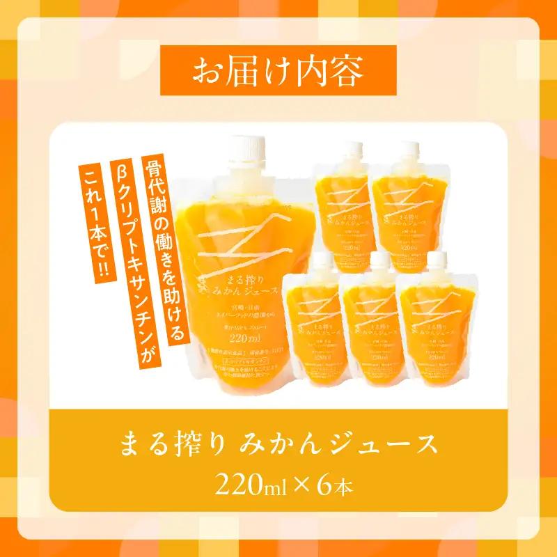 果汁 100％ まる搾り みかん ジュース 220ml×6本 機能性表示食品 飲料 ソフトドリンク 果物 フルーツ 柑橘 ミカン シャーベット 国産 人気 おすすめ ギフト おすそ分け お土産 贈り物