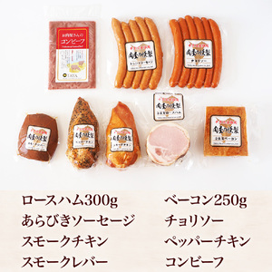 【東庄町産SPF豚肉】ハム・ソーセージ等肉加工品 8点豪華詰め合わせセット ハム ソーセージ 加工品 BBQ おつまみ 肉 肉加工品 セット ロースハム あらびきソーセージ スモークチキン スモークレ