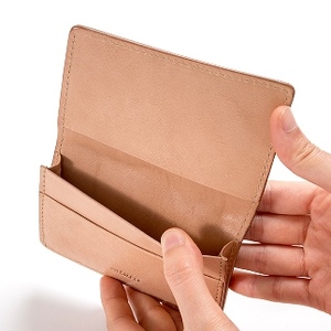 【全7色】栃木レザーの名刺入れ 約30枚収納 ポケット3つ Card holder 01/ブルー/minca　412
