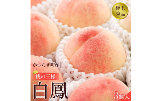 
先行販売！【モモ】 白鳳　桃の王様！食べきりやすい３個入り【2025年6月下旬頃より順次発送】【秀品】こだわり農家厳選 【KG17】
