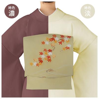 ふるさと納税 京都市 【和装振興応援プロジェクト】歳時記10月2「紅葉狩り」京手描友禅 染帯|染帯 着物 織物 |  | 01