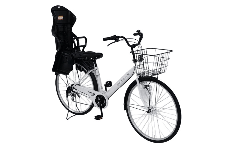 STYLE KIX FAMILY276 チャイルドシート付 マットホワイト【27型 自転車 完成品 組み立て不要 アウトドア サイクリング じてんしゃ 通勤 通学 新生活】 099X372
