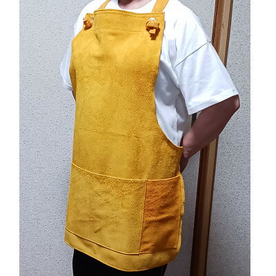 【ふるさと納税】BBQ用　牛革ベロアエプロン【1649419】