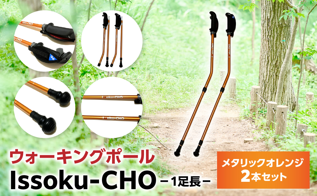 【R17016】ウォーキング Issoku-CHO（1足長） メタリックオレンジ 2本セット