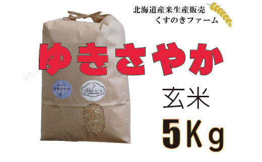 
【令和5年産】北海道岩見沢産くすのきファームのゆきさやか玄米（5Kg）【34106】
