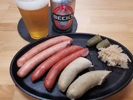 【保存料無添加】富士山湧水仕込！本場ドイツ製法手作りソーセージ フランク３種とリヨナセット