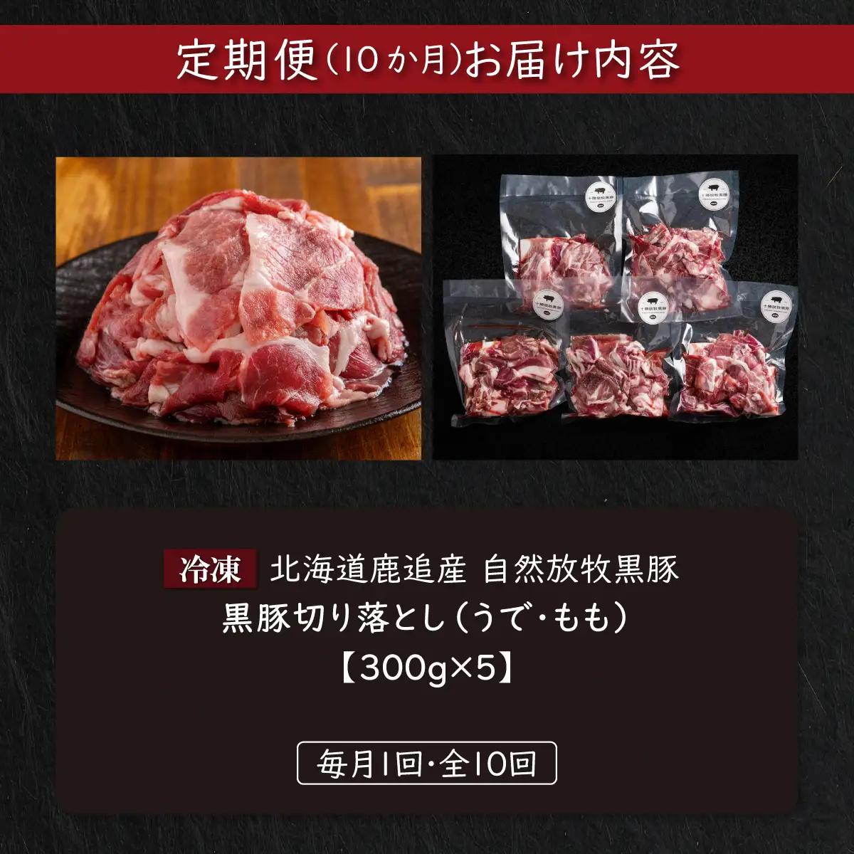 【定期10ヶ月】黒豚切り落とし（うで・もも） 300g×5 SKN099