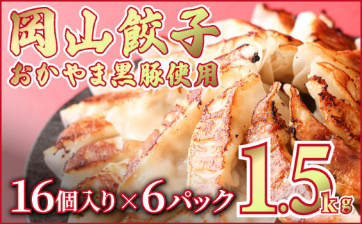 
岡山餃子　晴れの国で育った黒豚と野菜の餃子　16個入り（256g）×6パック（96個）1.5kg以上 ギョウザ おかず おつまみ 冷凍
