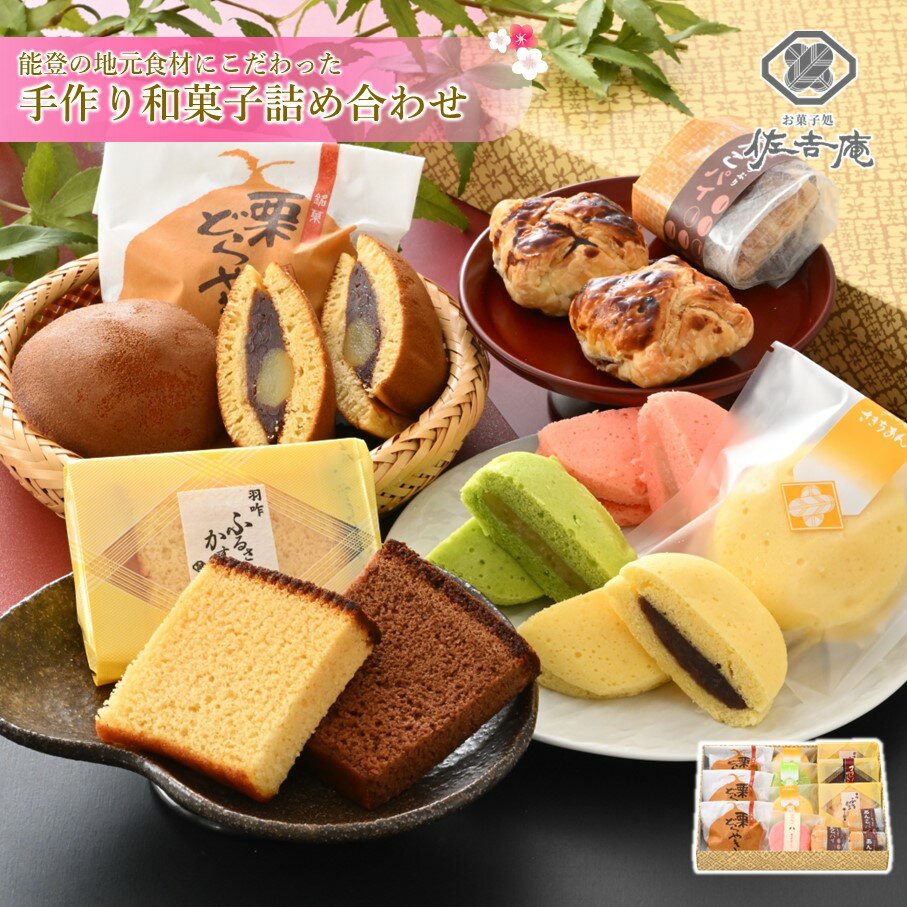 【ふるさと納税】 手作り 和菓子 7種 13個 詰め合わせ 常温便 菓子 お菓子 おやつ 和スイーツ ギフト 贈り物 箱入り こだわり 食材 減農薬栽培 小豆 地元産 材料 店主 手づくり セット あんこパイ 粒あん 栗 どら焼き カステラ 蒸しカステラ 石川 羽咋 1万円 一万円 10000円
