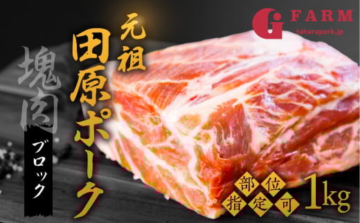 《肩ロース》国産 豚肉 ブロック 1kg 田原ポーク