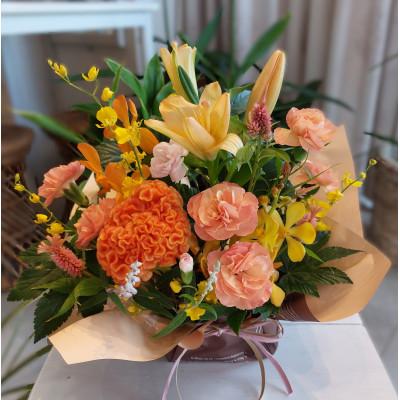 ふるさと納税 小田原市 【毎月定期便】季節のお花で幸せを届けます「季節の生花アレンジ」Sサイズ全6回