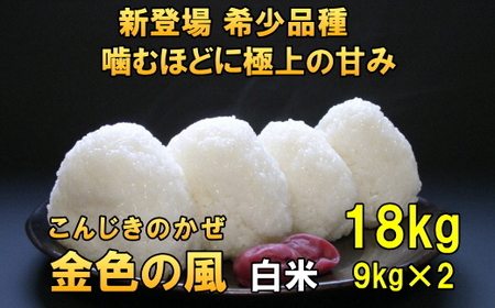 【白米18kg】新登場の高級米 令和6年産 岩手県奥州市産 金色の風 白米18キロ [AC033]