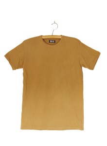 熊野番茶染め　Ｔシャツ　金茶色（チタン媒染）（XLサイズ）【mrm0114-4】