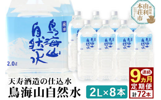 
鳥海山自然水(2L)8本×9か月連続 計72本
