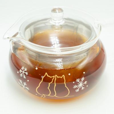 ふるさと納税 飯山市 冬に寄り添う猫ティーポット　耐熱ガラス700ml |  | 03