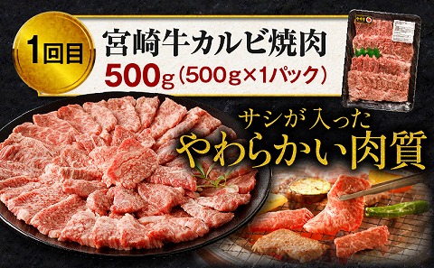 【定期便 全4回(３ヶ月に１回お届け)】宮崎牛 バラエティー定期便_M243-T001
