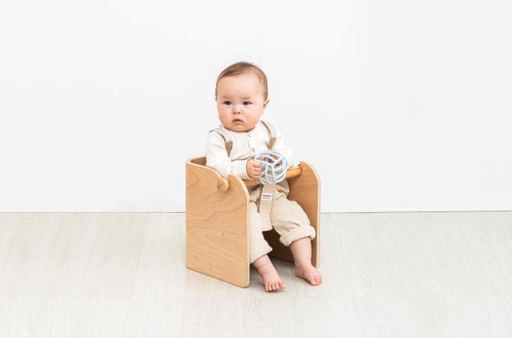 HOPPL（ホップル）　コロコロベビーチェア（グリーン）　チェアクッション（グリーン）付き