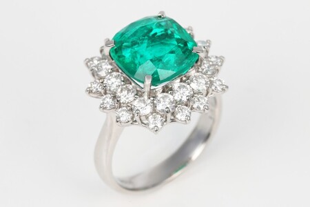 【ふるなび限定】【一点もの】エメラルド（4.27ct）ダイヤモンドプラチナリング　R122　K06145-H　FN-Limited-SP