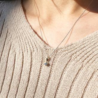 K18　4本爪二段腰　0.16ｃｔ　ダイヤモンドネックレス