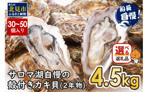 【2025年1月中お届け】サロマ湖自慢の殻付きカキ貝 2年物 4.5kg詰め ( 牡蠣 かき 濃厚 魚介類 貝類 カキ ふるさと納税 牡蠣 北見市 BBQ )【114-0013-2024】