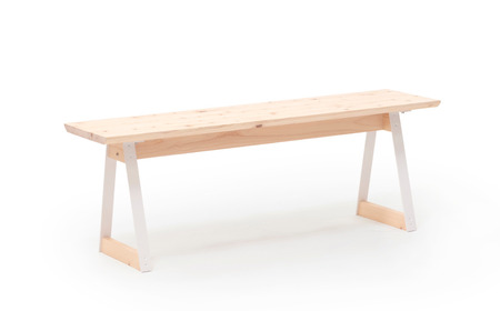 ベンチ 無垢材 ひのき kinari Bench(キナリ ベンチ)  White【幅120cm×奥行32cm】 M-mp-A64A