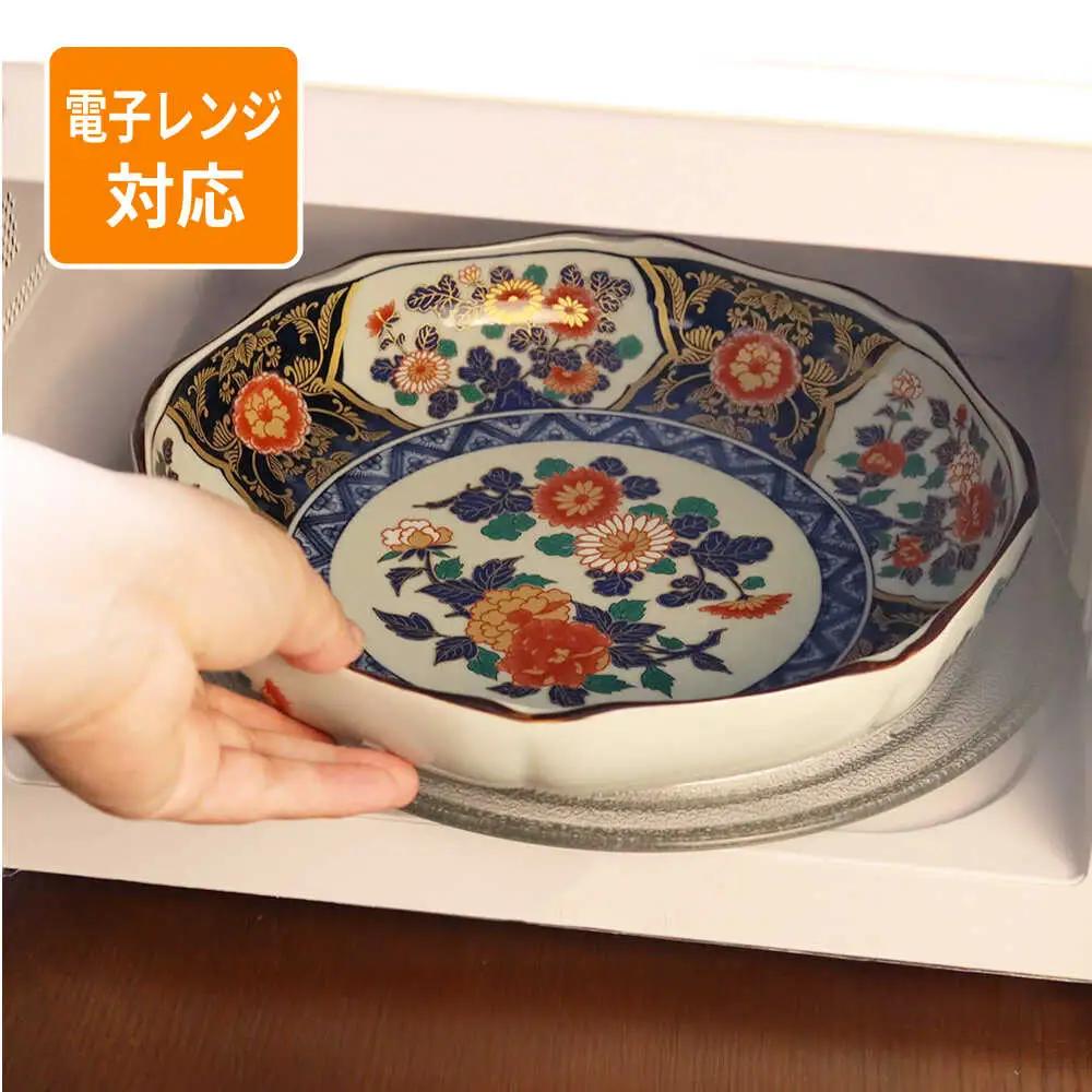 【波佐見焼】染錦金彩紋 8寸盛皿 1点【西日本陶器】[AC285]