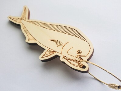 【シイラ・ゴールド】11種から選べる ヒノキ薫る 魚のウッドキーホルダー