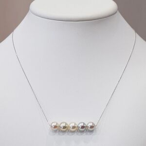 S101-414_あこや真珠 天草 ナチュラル 無調色 ペンダント ネックレス 8mm - 8.5mm 真珠