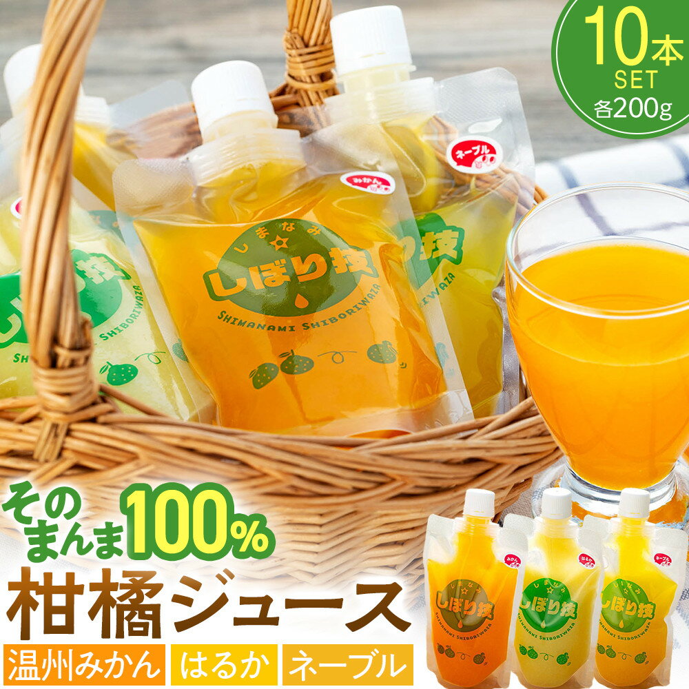 【ふるさと納税】そのまんま100％柑橘ジュース詰合せ10本セット | 柑橘飲料 はるかジュース 温州みかんジュース ネーブルジュース　自然の恵み 人気 尾道市