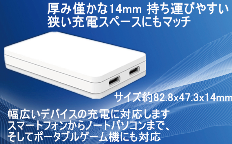 急速充電器 PD 65W USB Type-C スマートフォン対応【超薄型 GaN タイプC スマホ】 015B520
