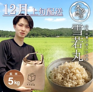 SB0733　12月上旬配送／令和7年産【玄米】雪若丸　5kg 農家直送 HO