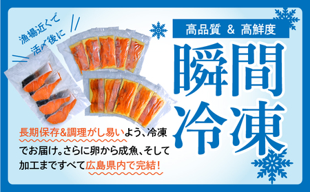 広島レモンサーモン 詰め合わせセットA 約1.6kg [切り落とし (80g×5P)+スモークサーモン (40g×5P)+切り身 (約70g×3切れ×5P)] 小分け｜国産 広島県産 冷凍 刺身 燻製