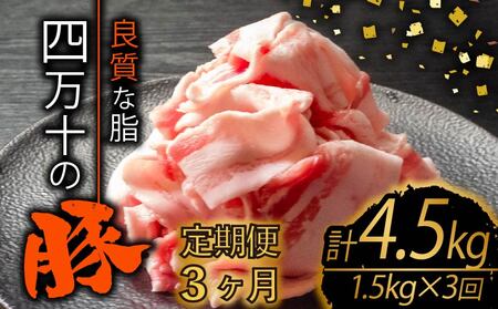 【定期便3回】高知県産 ブランドポーク 豚肉 切り落とし 計4.5kg（1.5kg×3ヶ月連続お届け) 2Hコース | 国産豚肉 しゃぶしゃぶ用豚肉 バラ肉豚肉 小分け豚肉 小間切れ豚肉 スライス豚肉 冷凍 TM36000