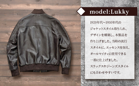【Nappa Leather仕様】レザージャケット　[model:Lukky]　ジャケット 革 皮革 レザー 皮製品 レザー製品 シープスキン シープレザー メンズ パキスタン M：ダークブラウン