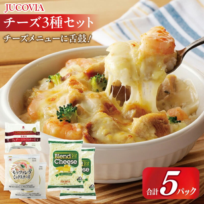【ふるさと納税】ムラカワチーズ JUCOVIA スライスチーズ 1種 シュレッドチーズ 2種 セット 合計 5パック チェダー ブレンド モッツァレラ チーズ 乳製品 ピザ グラタン ドリア サンドイッチ お取り寄せ 大阪府 泉佐野市 送料無料