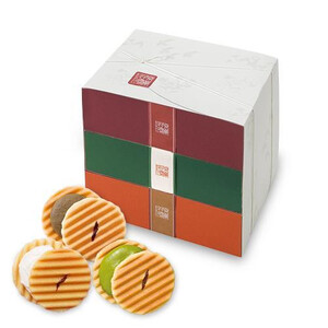 ＜定期便・年4回＞ 【鼓月】姫千寿せんべい三段箱（シュガークリーム・有機抹茶・有機ほうじ茶）各12枚入