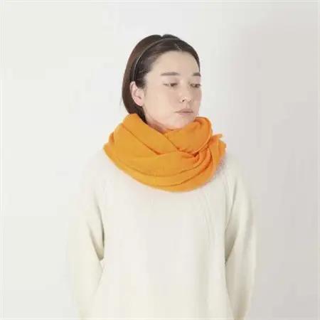 【 OTA KNIT 】ふわふわガーゼ  ファーカシミヤ  ショール(オレンジ)_装飾品・工芸品 ショール・ストール 服飾小物 _【1546519】